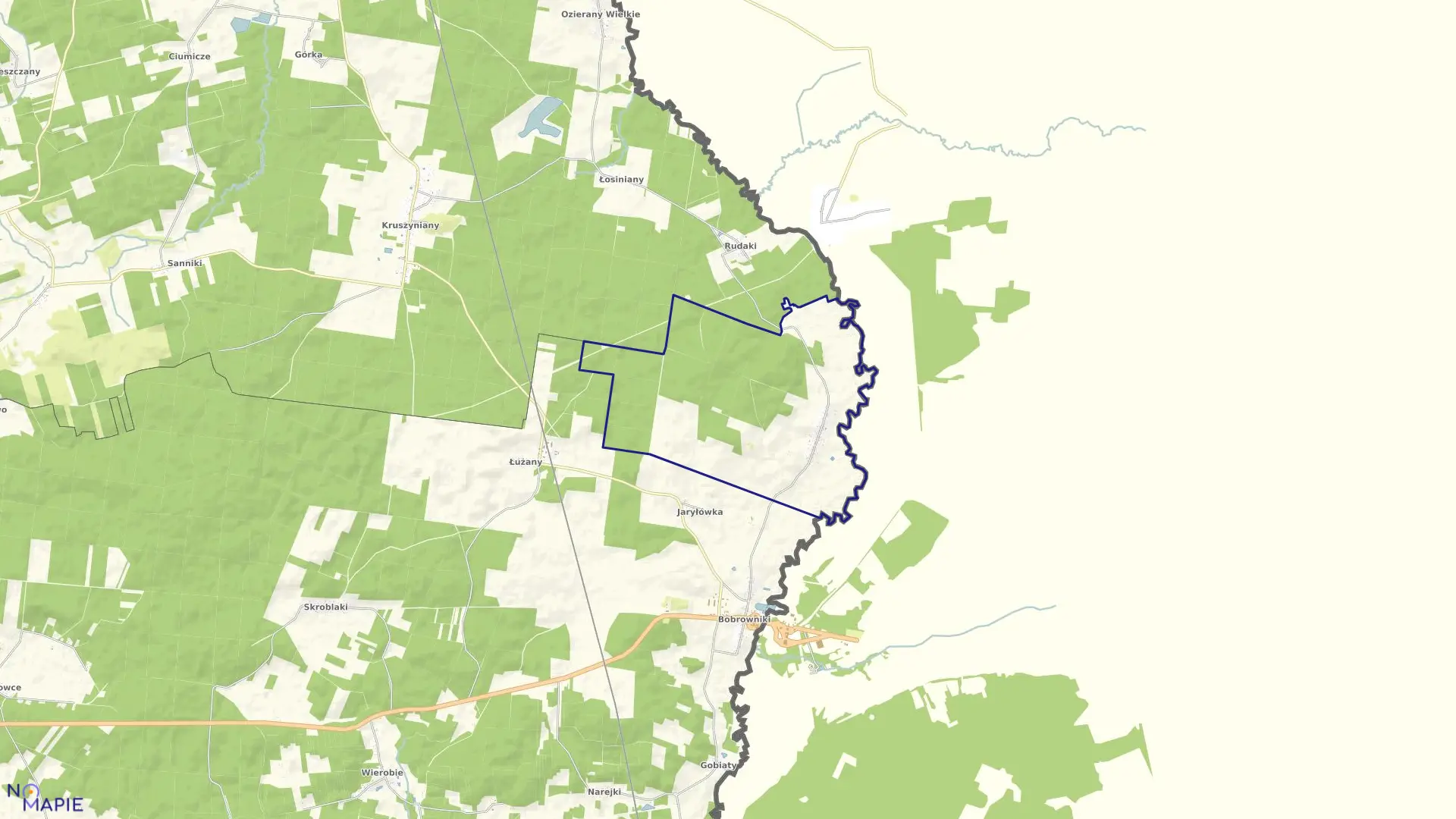 Mapa obrębu CHOMONTOWCE w gminie Gródek